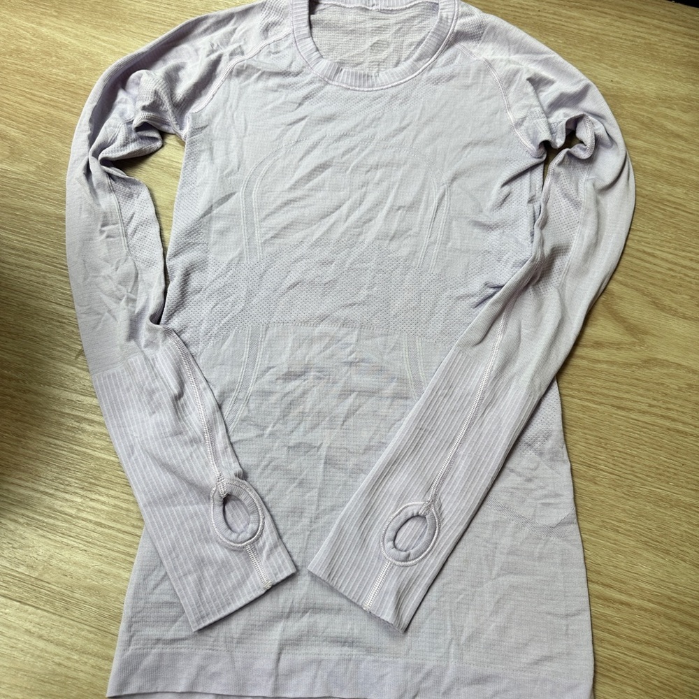 LULULEMON swiftly tech long sleeve, light purple, 4
